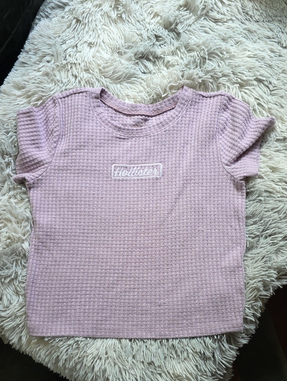 Hollister Lavender Waffle-Knit Short Sleeve Tee